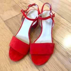Brand new J.Crew suede block heel sandal